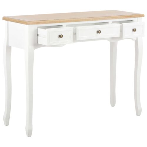 Dressing Console Table with 3 Drawers White - Image 2