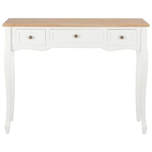 Dressing Console Table with 3 Drawers White - Image 3