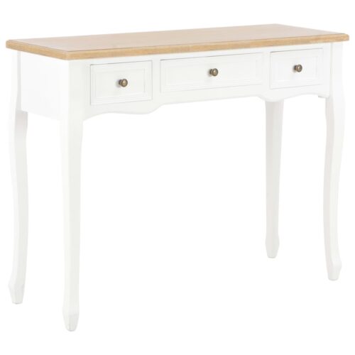 Dressing Console Table with 3 Drawers White - Image 9