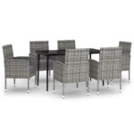 7-Piece Garden Dining Set Anthracite Outdoor Patio Lounge Furniture