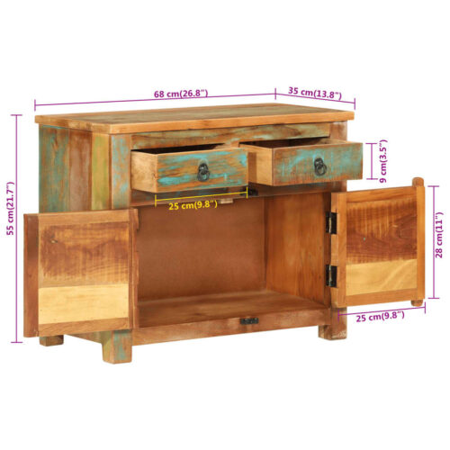 Sideboard 68x35x55cm Solid Wood Reclaimed - Image 8