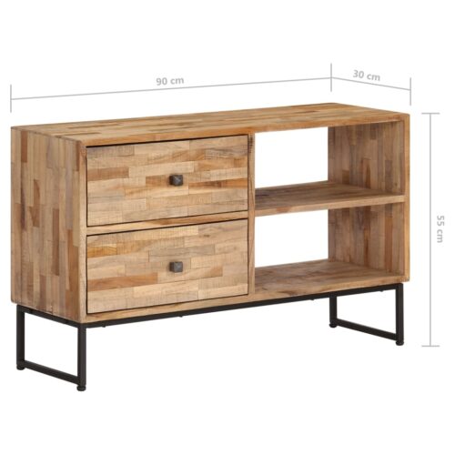 TV Cabinet Reclaimed Teak Wood 90x30x55cm - Image 8