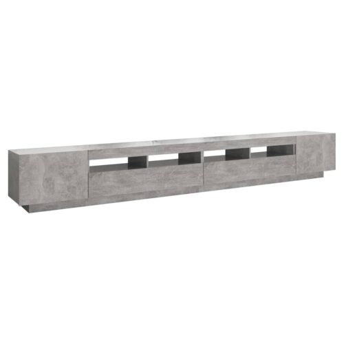 TV Cabinet with LED Lights Concrete Grey 300x35x40cm - Image 7