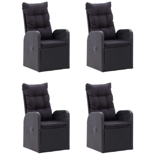 5-Piece Garden Dining Set Black - Image 2