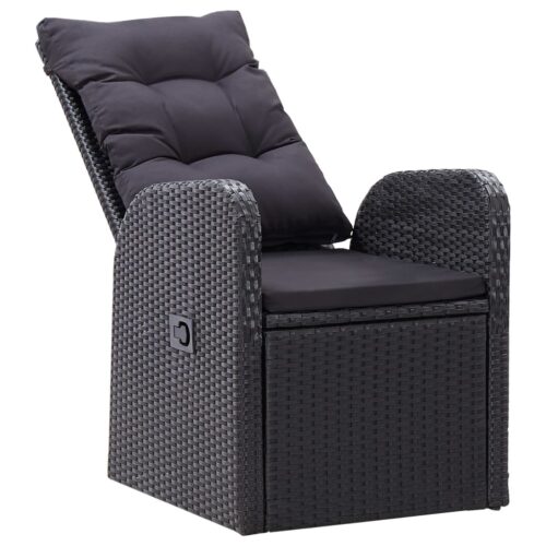 5-Piece Garden Dining Set Black - Image 5