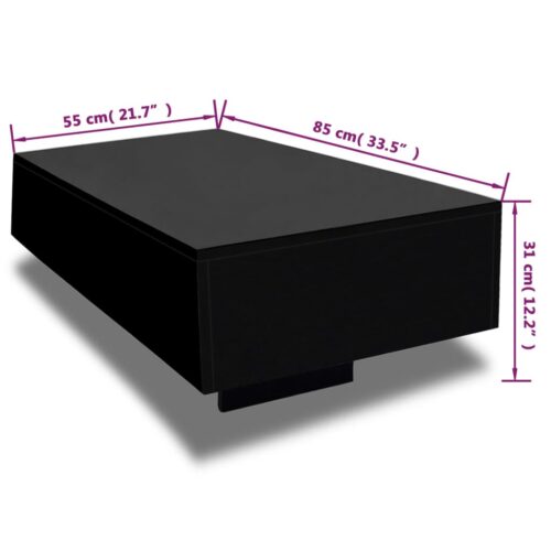 Coffee Table High Gloss Black - Image 4