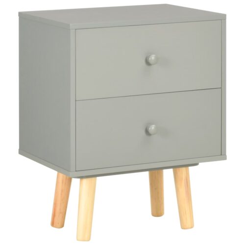 Bedside Cabinets 2pcs Grey 40x30x50cm Solid Pinewood - Image 3