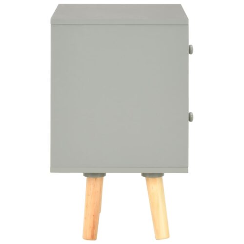 Bedside Cabinets 2pcs Grey 40x30x50cm Solid Pinewood - Image 5