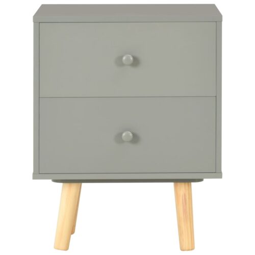 Bedside Cabinets 2pcs Grey 40x30x50cm Solid Pinewood - Image 6