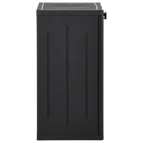 Garden Storage Cabinet Black 65x45x88cm PP Rattan - Image 3