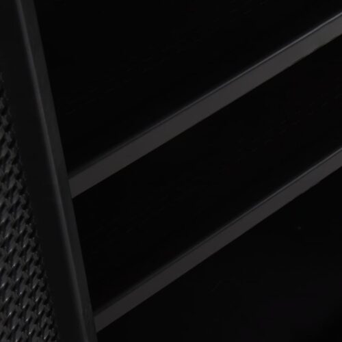 Garden Storage Cabinet Black 65x45x88cm PP Rattan - Image 6