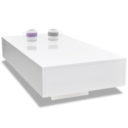 Coffee Table High Gloss White - Image 4