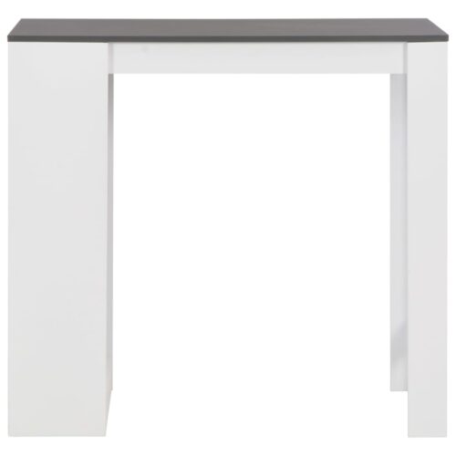 Bar Table with Shelf White 110x50x103cm - Image 2