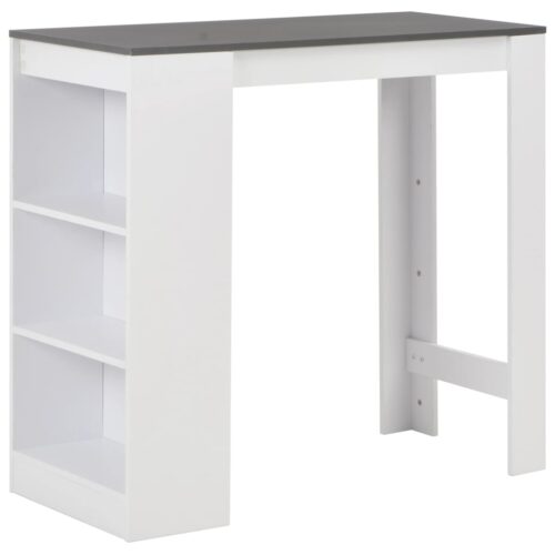 Bar Table with Shelf White 110x50x103cm - Image 7