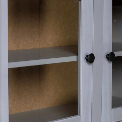 Highboard Grey 93x40.5x180cm Solid Pine Panama Range - Image 5