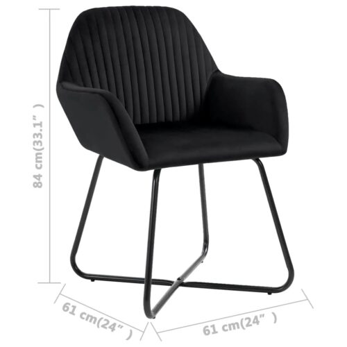 Dining Chairs 2pcs Black Velvet - Image 8
