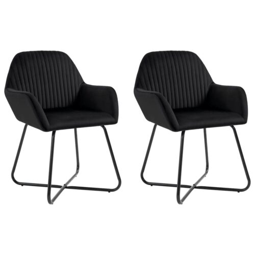 Dining Chairs 2pcs Black Velvet - Image 9
