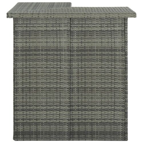 Corner Bar Table Grey 100x50x105cm Poly Rattan - Image 2