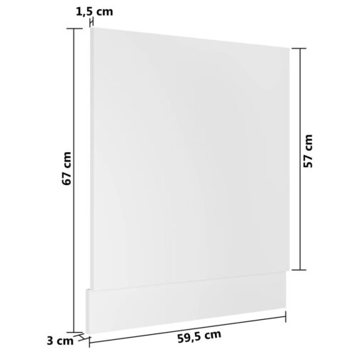 Dishwasher Panel White 59.5x3x67cm Engineered Wood - Image 6
