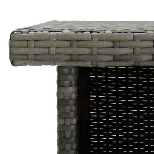 Corner Bar Table Grey 100x50x105cm Poly Rattan - Image 6