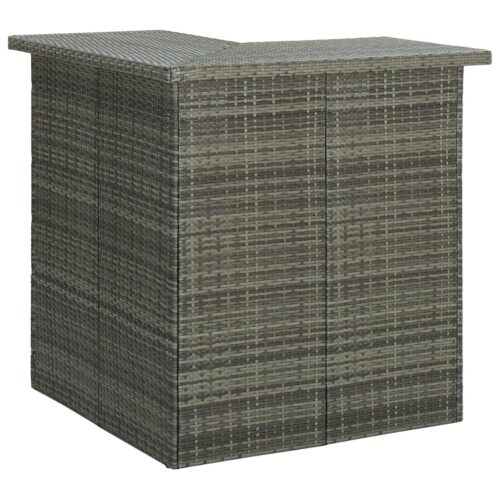 Corner Bar Table Grey 100x50x105cm Poly Rattan - Image 9