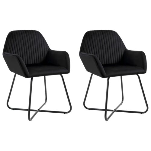 Dining Chairs 2pcs Black Velvet