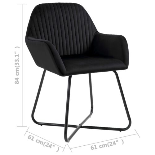 Dining Chairs 2pcs Black Velvet - Image 8