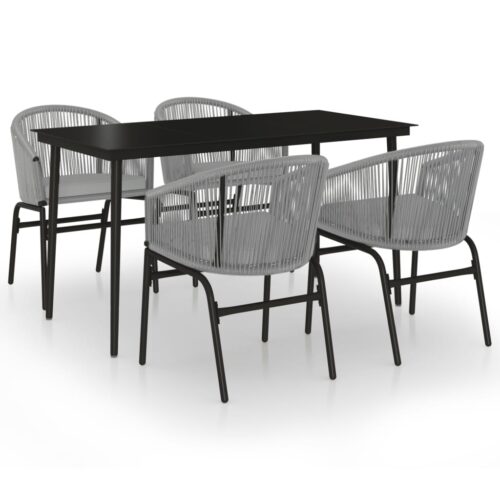 5-Piece Garden Dining Set Grey