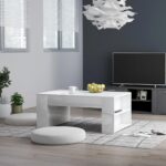 Coffee Table High Gloss White 100x60x42cm Engineered Wood