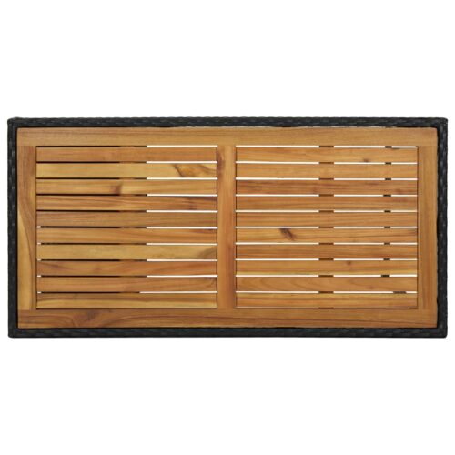 Bar Table with Storage Rack Black 120x60x110cm Poly Rattan - Image 5