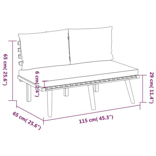 5-Piece Garden Lounge Set with Cushions Wood Timber Outdoor Patio Furniture Acacia - Image 11