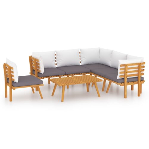 7-Piece Garden Lounge Set with Cushions Wood Timber Outdoor Patio Furniture Acacia