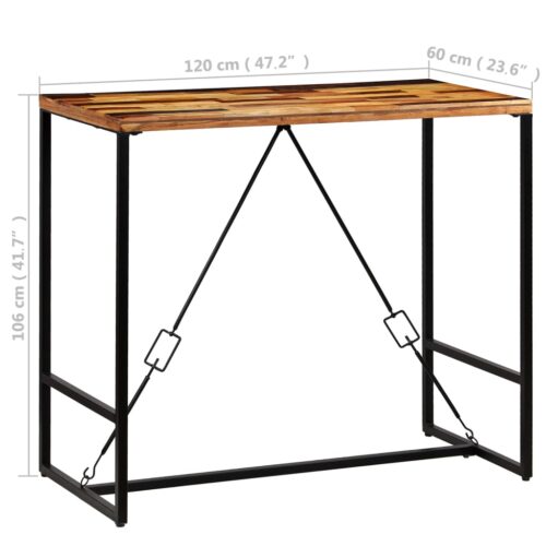 Bar Table Solid Reclaimed Wood 120x60x106cm - Image 8