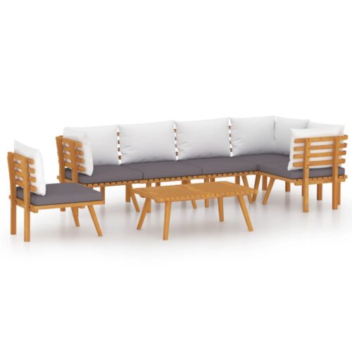7-Piece Garden Lounge Set with Cushions Wood Timber Outdoor Patio Furniture Acacia