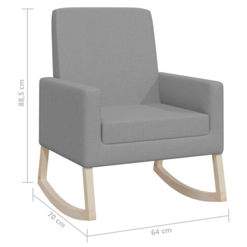Rocking Chair Light Grey Fabric - Image 8
