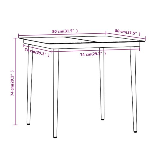 5-Piece Garden Dining Set with Cushions Beige Black - Image 8