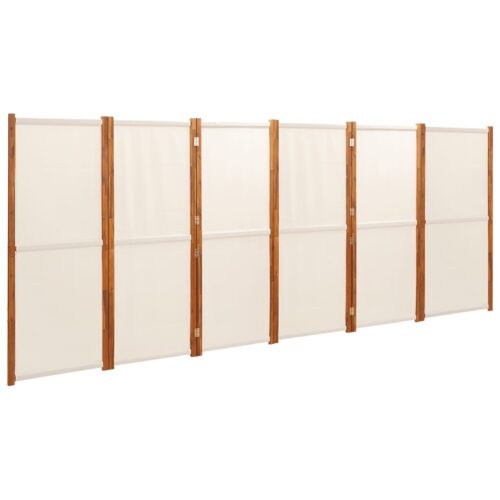 6-Panel Room Divider Cream White 420x180cm - Image 2