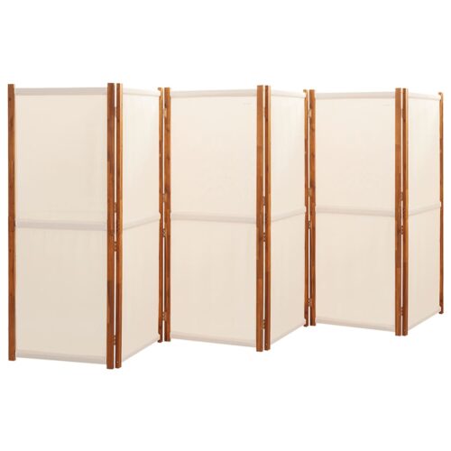 6-Panel Room Divider Cream White 420x180cm - Image 3