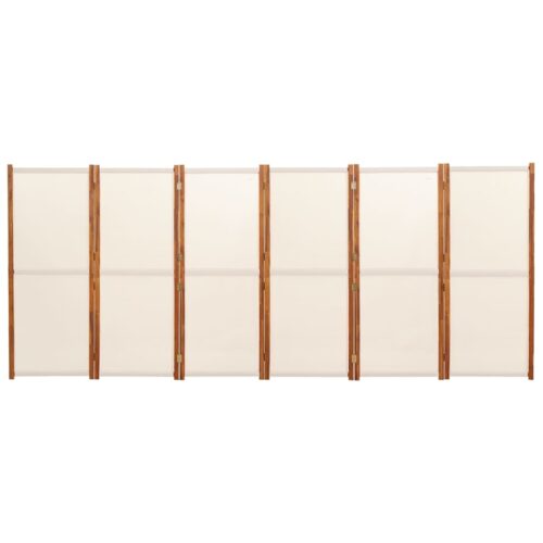 6-Panel Room Divider Cream White 420x180cm - Image 4