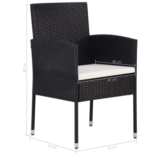 7-Piece Garden Dining Set Black Outdoor Patio Lounge Furniture - Image 8