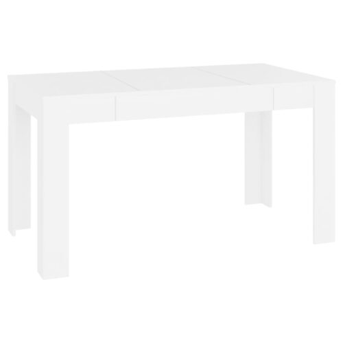 Dining Table White 140x74.5x76cm Engineered Wood - Image 2