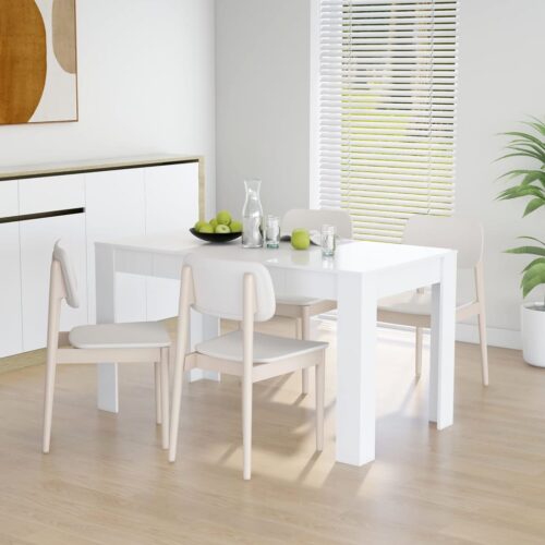 Dining Table White 140x74.5x76cm Engineered Wood - Image 6