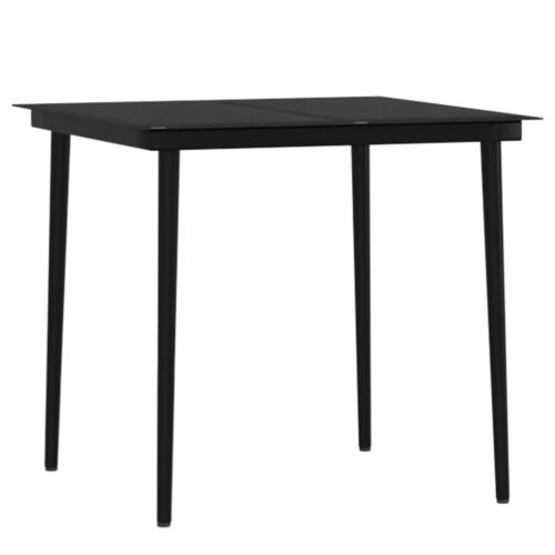 5-Piece Garden Dining Set with Cushions Black - Image 5
