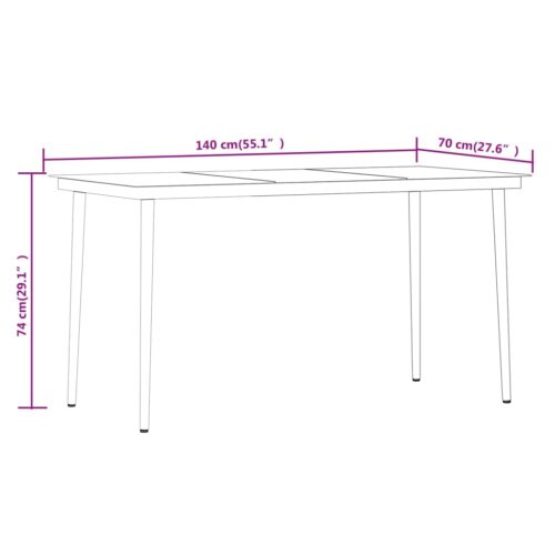 5-Piece Garden Dining Set Black - Image 9
