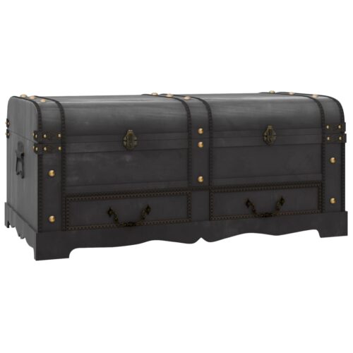 Wooden Treasure Chest Large Vintage Storage Box Display Ottoman Antique Table