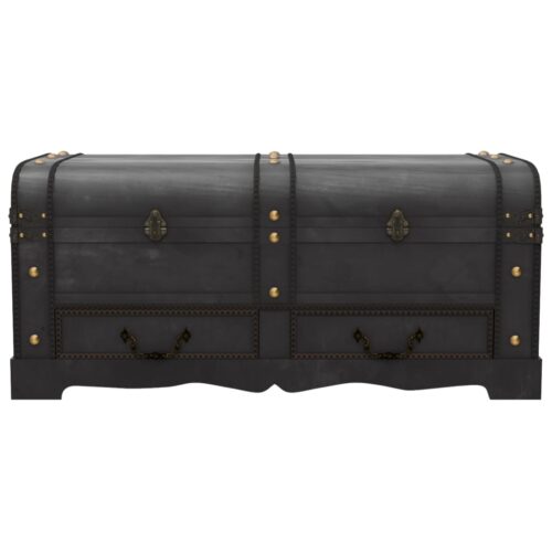 Wooden Treasure Chest Large Vintage Storage Box Display Ottoman Antique Table - Image 5