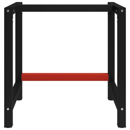 Work Bench Frame Metal 80x57x79cm Black Red - Image 2