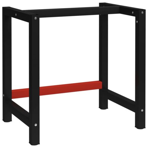 Work Bench Frame Metal 80x57x79cm Black Red - Image 8