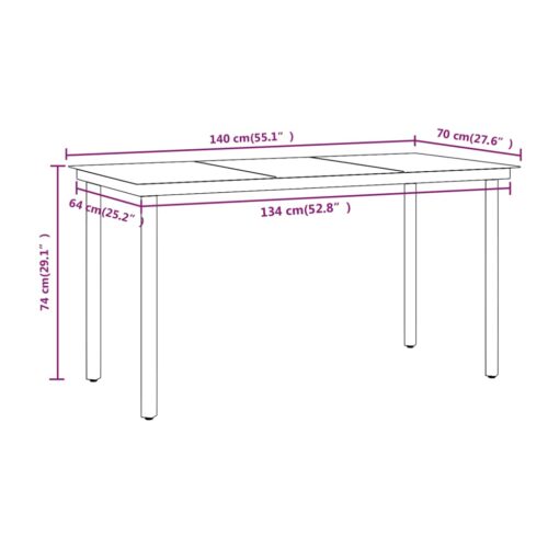 5-Piece Garden Dining Set with Cushions Beige Black - Image 8