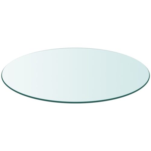 Tempered Glass Round Table Top DIY Transparent Desk Tabletop Panel Board 700mm
